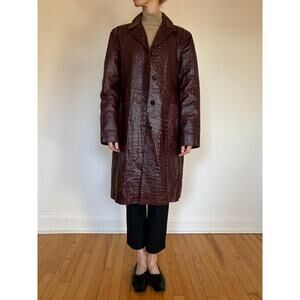 Burgundy Alligator Leather Trench